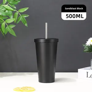 Gobelet à paille portable à prix d'usine, gobelet en acier inoxydable à isolation sous vide, grande capacité, idéal pour le camping et les voyages - Product Image 6