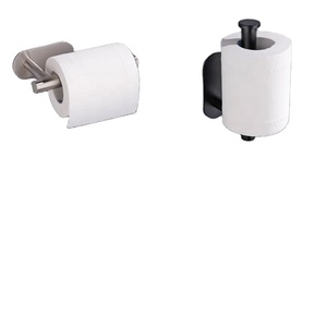 Porte-papier toilette en acier inoxydable noir sur mesure, support de rouleau à adhésif puissant - Product Image 2