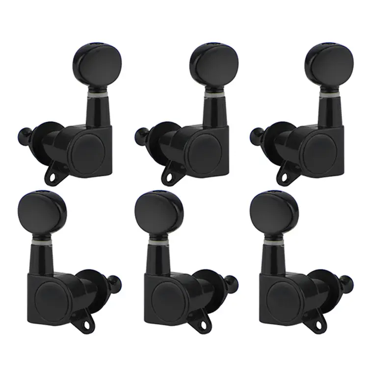 6R Black Guitar Tuning Pegs 6L Sealed Gear String Tuners Acoustic Electric Guitar Machine Head