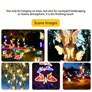 Luci da giardino a forma di <span class=keywords><strong>farfalla</strong></span>, impermeabili per esterni, illuminazione per creare atmosfera in cortile, luci per prato. - Product Image 2