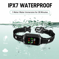 Collier anti-aboiement pour chien - Collier d'entraînement ultrasonique rechargeable étanche IPX7 avec matériau en nylon et autonomie de 10 à 20 heures