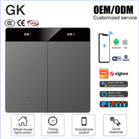 ULTRA İNCE Dokunmatik Panel PC Elektrikli İç Mekan Göstergeli 1/2/3/4'lü Duvar Anahtarı Priz Tip-C USB Şarj Portlu Priz