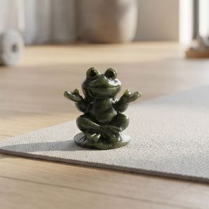 Venta al por Mayor de Artesanías de Ranas de Jade Verde Natural, Piezas Decorativas con Temática Animal para Meditación, Regalos de Cristal - Product Image 3