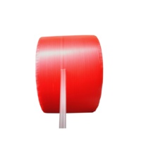 Ruban adhésif antistatique double face en acrylique pour sacs refermables en HDPE, BOPP, PET, blanc/rouge, 15 mm x 1000 m, 23 microns