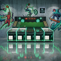 Simulateur d'arcade de course de chevaux personnalisable Rong Xiang pour cinq joueurs, 550W, en bois et métal, fabriqué au Guangdong, version anglaise, 220V, avec monnayeur