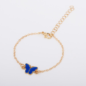 <b>Cute</b> Butterfly Charm <b>Bracelets</b> Gold Plated Alloy Women's Fashion Jewelry Adjustable For Daily Wear - Product Image 3