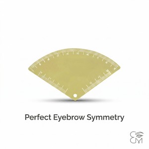 VIDUER Règle de traçage des sourcils professionnelle en acier inoxydable, pour un <span class=keywords><strong>dessin</strong></span> rapide en 1 minute, outil de microblading et PMU, conception de sourcils personnalisée - Product Image 2