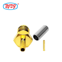 Prix usine plaqué or SMA femelle Jack à sertir pour RG174 RG316 LMR100 câble RF coaxial connecteurs coaxiaux en stock