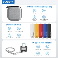 EAGET-Ensemble de FB5-1 USB colorées, sac de rangement, chiavetta USB en plastique, mémoire de bureau, cadeau d'entreprise, flash, clé USB Bellek