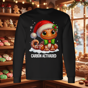 Santa Gingerbread Gecko T-shirt de Noël à manches longues, design de boulanger pour la préparation de biscuits de Noël - Product Image 3