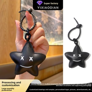 Piccolo Ciondolo Portachiavi in Vera Pelle <span class=keywords><strong>Nera</strong></span> Stile Punk con Dettagli in Lega, Design Creativo e Accattivante, Bestseller Transfrontaliero per E-commerce - Product Image 5