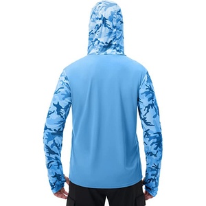 Chemise de chasse en polyester personnalisée, chemise anti-UV unisexe à manches longues pour la pêche avec masque facial - Product Image 5
