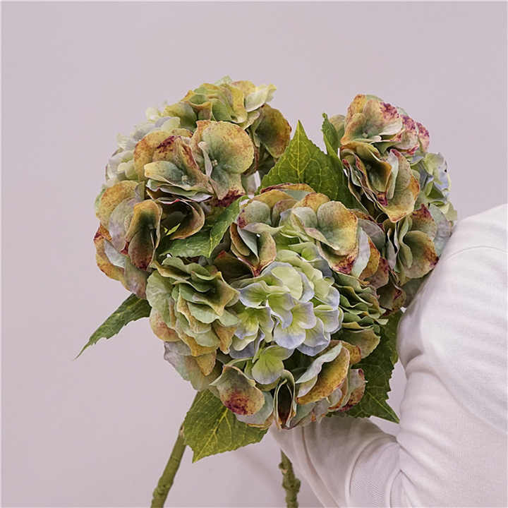 JINWOE - Flores artificiales de hortensias de flores azules, 5 piezas de hortensias artificiales