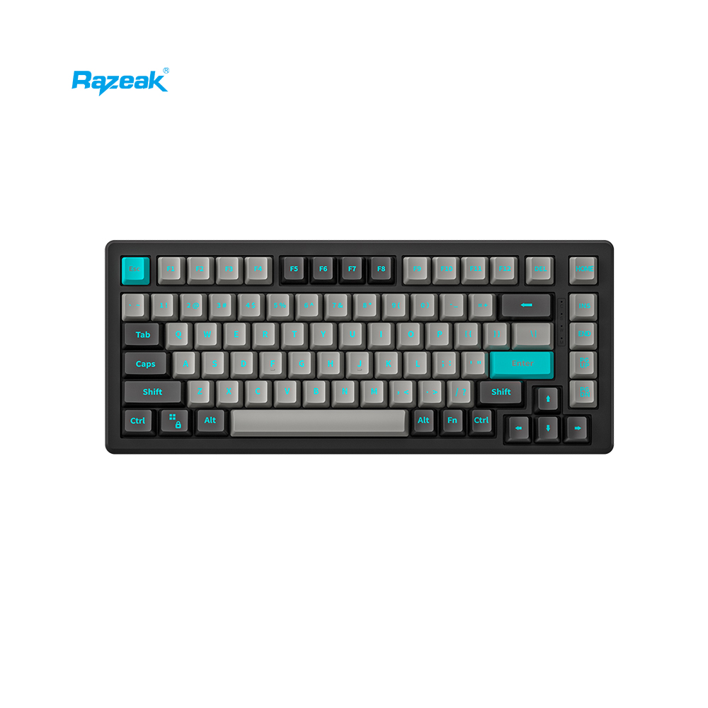 Razeak RK72 83/99 Keys Custom Double Shot ABS Keycaps Volume Knob BT Three Modes Mechanical Gaming Keyboard for Windows Mac