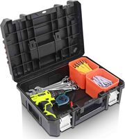 Boîte à outils empilable de 17 pouces avec double poignée pour la maison, le garage et l'atelier