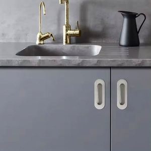 Manija de Puerta Empotrada de Lujo WEKIS, Estilo Moderno, Tirador Oculto para Gabinetes de Cocina, Armarios, Uso en Apartamentos, Acabado Cepillado - Product Image 6