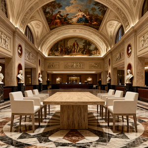 Nhà bàn ăn và ghế khách sạn hiện đại ăn uống đồ nội thất thiết lập căn hộ sang trọng bàn ăn và ghế biệt thự ăn uống đồ nội thất thiết lập - Product Image 2