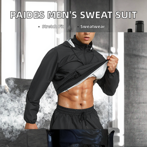 Trajes de sauna con capucha Paides para hombre, que promueven la sudoración, para uso doméstico, material de poliéster/spandex, cintura elástica, para todas las estaciones - Product Image 2