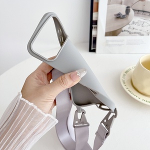 สายคล้องคอแบบไขว้ สายคล้องซิลิโคนแบบด้าน สำหรับ iPhone 17 16 15 14 Pro Max 11 12 13 XR <span class=keywords><strong>X</strong></span> XS 8 Plus SE เคสกันกระแทก - Product Image 4