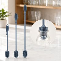 Brosse de nettoyage en silicone à long manche pour tasses et biberons, best-seller transfrontalier, avec conception sans angles morts pour usage domestique