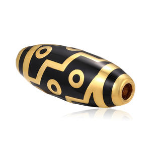 Design de luxe de grande taille perles de ciel à neuf yeux or pur 24k bracelet en forme d'olive or dur perlé bijoux en or haut de gamme - Product Image 2