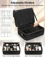Boîte d'organisation de maquillage extra large Relavel Trousse cosmétique de voyage pour maquilleur professionnel Trousse de train étanche