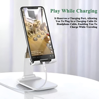 Support de téléphone de bureau flexible en alliage d'aluminium avec bras télescopique, logo personnalisé, port de charge réservé, angle et hauteur réglables
