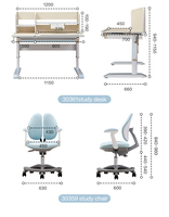 Table d'étude pliante et chaise pour enfants, ensemble de bureau, 30360
