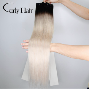 Extensions de cheveux naturels à coudre, 100g, en mèches vierges Remy, texture personnalisée, de 12 à 40 pouces, avec mèches Balayage foncées et claires. - Product Image 5