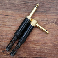 Câble de liaison court pour guitare, doré, 12 pouces, 6,35 mm TS Mono Double Angle, pour distributeur de magasin de musique, marque privée
