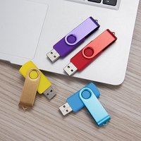 Clé USB en gros d'usine 128 Mo à 64 Go Logo personnalisable rotatif en métal Interface USB 2.0 Disque U