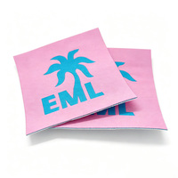 Écusson tissé personnalisable en forme de fleur, écologique, thermocollant, avec base en tissu, étiquettes durables