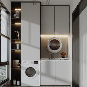 Armoire de balcon intégrée personnalisable conception en aluminium de l'espace de bassin haut-<span class=keywords><strong>bas</strong></span> <span class=keywords><strong>pour</strong></span> des appareils de blanchisserie <span class=keywords><strong>pour</strong></span> la <span class=keywords><strong>machine</strong></span> <span class=keywords><strong>à</strong></span> <span class=keywords><strong>laver</strong></span> - Product Image 1