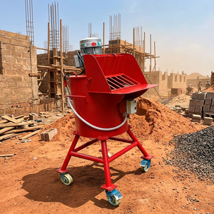 Malaxeur à béton portable rouge avec roues, moteur 2,2 kW, capacité 130L 200L 250L - Product Image 1