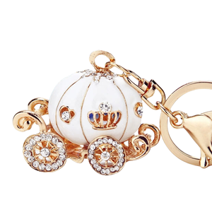 Coréen Creative Métal Pendentif Anneau Mignon Dessin Animé Strass Citrouille Voiture Porte-clés pour Femmes Alliage Cristal Cadeau pour Femmes <span class=keywords><strong>Sac</strong></span> - Product Image 1