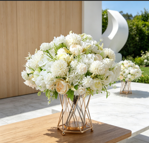 HNVNER Fleurs <span class=keywords><strong>de</strong></span> lys en soie modernes faites à la main, 2 bouquets, blanc, grandes compositions florales pour mariage, Saint-Valentin, remise <span class=keywords><strong>de</strong></span> diplôme, hôtel - Product Image 4