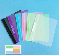 Carpeta de Almacenamiento de Documentos de Oficina con Varilla Giratoria de Apertura Lateral, Estándar Estadounidense A4, Transparente, Impresa con UV, de Polipropileno
