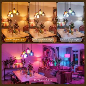 Bombillas LED Recargables con Control Remoto E26, Bombilla de Batería para Lámparas, Bombilla Magnética Inalámbrica con 3CCT y 12 Colores RGB - Product Image 4