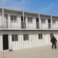 Maison modulaire professionnelle à deux étages en conteneurs préfabriqués, dortoir pour travailleurs et bureau de chantier pour camp de travail