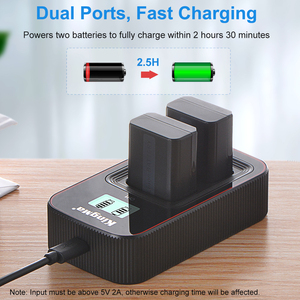 KingMa <span class=keywords><strong>NP</strong></span>-<span class=keywords><strong>FW50</strong></span>แบตเตอรี่แบบชาร์จไฟได้และชุดชาร์จ USB คู่จอ LCD ใหม่ BM058-<span class=keywords><strong>FW50</strong></span>สำหรับ <span class=keywords><strong>Sony</strong></span> <span class=keywords><strong>NP</strong></span> <span class=keywords><strong>FW50</strong></span> - Product Image 5