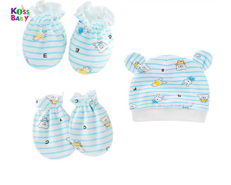 Лидер продаж, милый вязаный детский подарочный набор для новорожденных, Хлопковые варежки для новорожденных, комплект пинетки, шапки