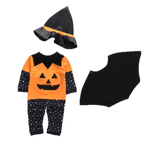 Grosir 12 bulan kostum penyihir-VitaG Dropshipping spring autumn children long sleeve T shirt and pants witch wizard suit kid clothing sets with hat and cloak