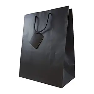 Özel Logo baskı alışveriş giyim Kraft siyah kağıt torba giyim ayakkabı ambalaj ucuz yıkanabilir hediye siyah kağıt torba
