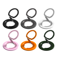 Support de téléphone portable magnétique ultra-fin FGX 2 pièces en alliage d'aluminium PC+N52 de 1,8 mm avec rotation à 360° et support de doigt