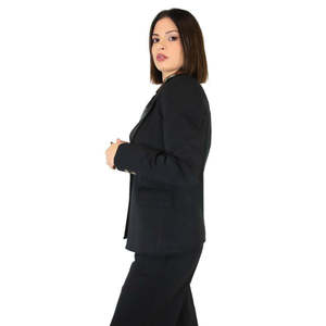 Veste pour femme marron à bouton unique, design à revers, tenue formelle - Product Image 2