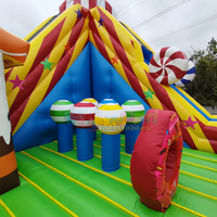 Château gonflable géant pour enfants, terrain de jeux gonflable extérieur avec toboggan, thème Candyland