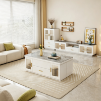 Table basse relevable moderne 2-en-1 pliable et mobile, table à manger multifonctionnelle pour la maison et le salon, personnalisable OEM ODM