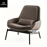 Fauteuil d'appoint moderne à dossier haut en velours, fauteuil de salon individuel rembourré avec pieds en métal pour salon, chambre à coucher, projet hôtelier