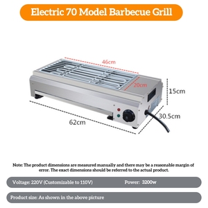 Barbecue Électrique Sans Fumée pour Usage Domestique et Commercial 110V/220V en Acier Inoxydable avec Contrôle par Thermostat - Product Image 4