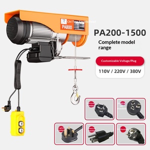 Pa500 200kg <span class=keywords><strong>Mini</strong></span> <span class=keywords><strong>Electric</strong></span> <span class=keywords><strong>Hoist</strong></span> 220V IP54 Portable Wire Rope <span class=keywords><strong>Hoist</strong></span> dengan Kontrol Kabel/Nirkabel Motor Baja Baru Garansi 1 Tahun - Product Image 1